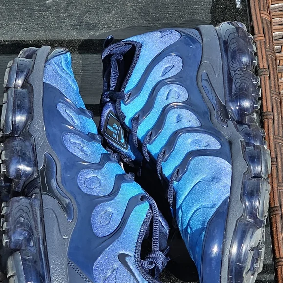 Nike Air Vapormax Plus Obsidian/Obsidian-Photo Blue (924453 401) Size 11 - Picture 4 of 9